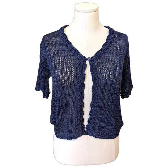 Vintage NWOT Sag Harbor Knit Cardigan Purple Single Button Classic Layering Sz S - Picture 2 of 8